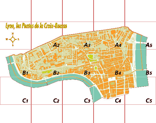 Le plan de Lyon, les Pentes de la Croix-Rousse