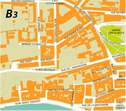 Le plan de Lyon, les Pentes de la Croix-Rousse